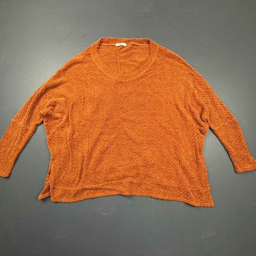 Cherish Women's M/L Brown Oversized Knit Sweater Soft Cozy Boho Pullover Casual